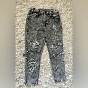 American Eagle Outfitters Grey Black Interior Jeans Label